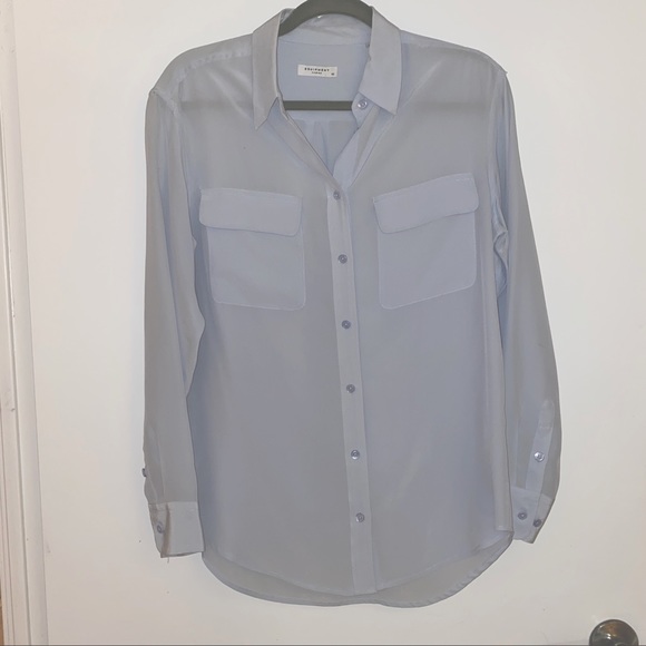 Equipment Signature silk shirt light blue size xs - Picture 2 of 5